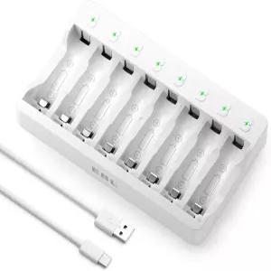 NiMH NiCD 충전식 배터리 USB 고속 독립 슬롯 스마트 및 수명 연장을 위한 EBL 8 Bay AA 충전기
