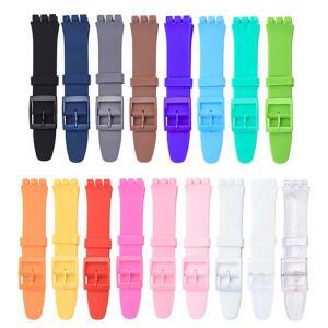 스와치 시계 밴드용 실리콘 스트랩,  고무 스포츠 교체 손목 팔찌 액세서리, 12mm, 20mm