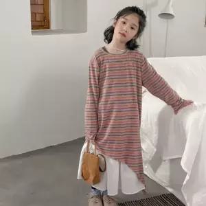 사선 언발 스트라이프 원피스 R13385