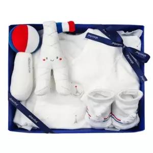 [갤러리아] (압소바출산,태교,배냇저고리)데이뱀부배냇슈트+양말+딸랑이세트(AB26D1NS06SET)