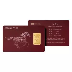 [한민금거래소] 병오년 버건디 말 카드형 골드바 24K 순금 3.75g