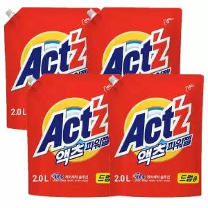 액츠 파워젤 액체세제 드럼, 2L, 4개