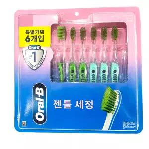 오랄비 고탄력 초미세모 그린티 칫솔 3+3