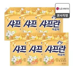 [엘지생활건강]샤프란 아로마 섬유유연제 소프트 코튼 리필 2.1L x 6개