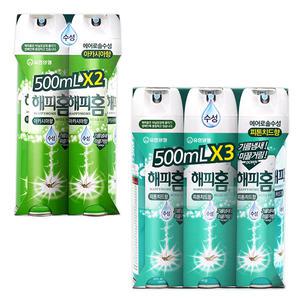 해피홈 에어로졸 수성 500ml 세트 2p 3p 아카시아향 피톤치드향 에어졸 에어로졸 모기 파리 벌레 살충제