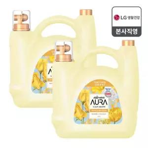 [엘지생활건강]샤프란 아우라 5.5L 대용량섬유유연제 미드나잇골드 x2개_섬유유연제