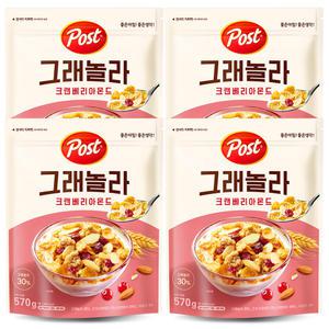 동서식품 포스트 그래놀라 크랜베리 아몬드 570g x 4개