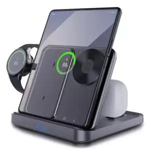 3in1 갤럭시 Z폴드 8 와이드 울트라 7 6 5 4 3 고속 무선충전기 플립7 6 FE S25 아이폰16 15 워치 8 7 버즈 워치 접이식 스탠드 거치대 25W 파워팩