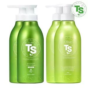 [TS트릴리온]올뉴 TS 샴푸 500g 2개 + 올리브 TS 트리트먼트 500ml 2개