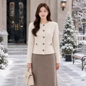 [지고트](대전신세계)JPAE1CD563 [ 글리터 트위드 가디건]