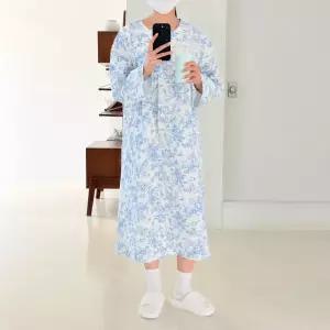 산후조리원복 수유원피스 여름 지지미 리플 체크 빅사이즈잠옷 만삭임산부원피스 수유복 임부복