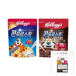 켈로그 콘푸로스트 600g, 1개+콘푸로스트 다크초코 550g, 1개+증정(첵스초코 딸기 30g, 1개)