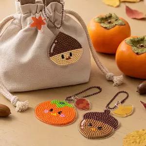 가을 열매 보석십자수 키링 만들기 비즈 큐빅 열쇠고리 DIY 공예