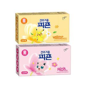 건조기용피죤 드라이시트 오리지널 핑크로즈 120매,1개 +옐로미모사 120매,1개