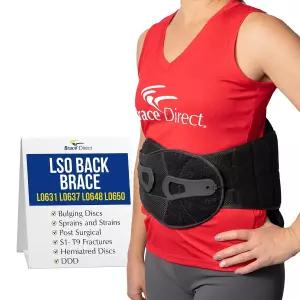 좌골신경통 및 탈출증용 허리 보호대 VertebrAlign LSO Back Brace L0650 천장관절 팽윤을 하는 검은색