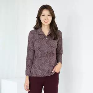 엄마옷 모슬린 엄마옷 카라 라인 긴팔 티셔츠 615HJK096 중년여성/50대/60대/70대/빅사이즈/할머니옷/마담