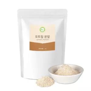 브이플랜 압착 귀리 롤드 퀵 오트밀 가루 1kg 오버나이트 포리지 요리 아기 이유식