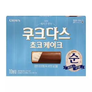 크라운 쿠크다스 쵸코케이크 202g 초코 빵 파이 스낵 신상