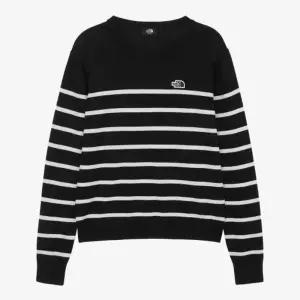 노스페이스 NT7AR90A 여성 보르가 스트라이프 스웨터 BLACK