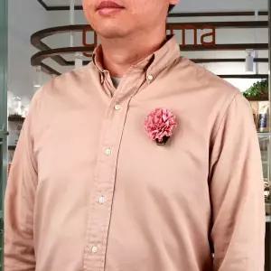 꽃 카네이션 코사지 코랄핑크