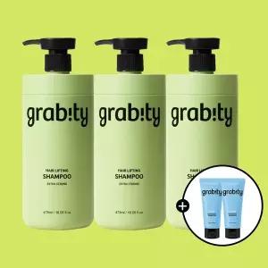 [grabity][3개묶음] 그래비티 헤어리프팅 엑스트라 스트롱 샴푸 475ml+(리커버리 샴푸 50mlx2개 증정)