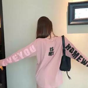 여자 이쁜 색감 영문 레터링 루즈핏 긴팔 티셔츠 긴티 커스텀 맨투맨 패밀리티셔츠 커플 오버핏반팔티