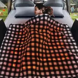 차량용전기담요 자동차 이불 휴대용 적흑색 담요 매트 12V 무릎 블랙화이트 전용 퀵 두꺼운 플리스