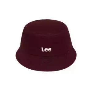 lee 트위치로고 버킷햇 버건디