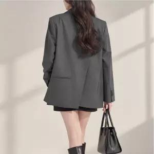 오버핏 뒤트임 자켓 여성 루즈핏 가을 간절기 데일리 아우터 5577
