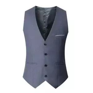 슬림 핏 수트 조끼 남성용 블랙 그레이 네이비 블루 비즈니스 캐주얼 싱글 브레스트 Gilet 옴므 포멀 재킷