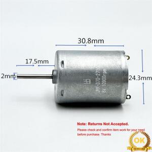마이크로 24mm 라운드 긴 샤프트 RK-370CA 모터 DC5V-12V 7.4V 8V 12000RPM 고속 카본 브러쉬 전기 취미 장