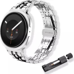RoYiio 메탈 밴드 워치 9 8 40/44mm 실버 블랙 아름답게 광택 처리된 스테인리스 스틸 통기성 좋은 남녀