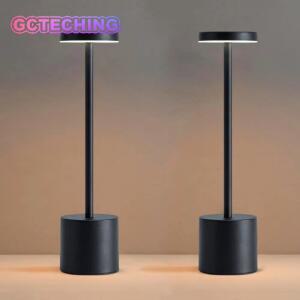 휴대용 LED 무선 터치 테이블 램프 충전식 책상 3색 조절 가능 침실용 크리에이티브 무드등 룸 데코