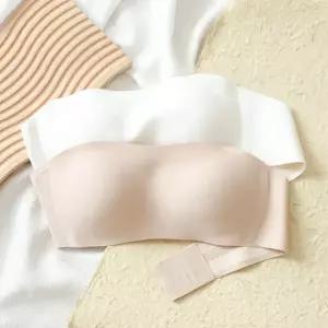 어니븐 탈착 숏 브라탑 볼륨 브라자 자세 끈없는