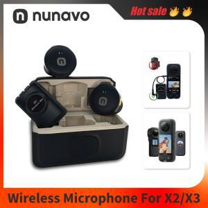 NUNAVO Insta360 One X2용 무선 마이크 X3 오디오, 어댑터 필요 없음, 고음질 사운드 노이즈 감소, 액션 카