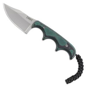 CRKT 미니멀리스트 보위 야외용 고정 칼날 칼 칼집 포함 그린 색상 2387 | 2.12인치 클립 포인트 칼날 가벼운 마이카르타 손잡이 스테인리스 스틸 장착 옵션이 있는 열가소성