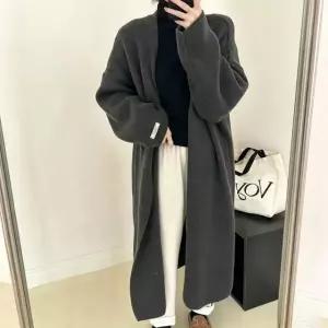 여성용 빅사이즈 루즈핏 롱 가디건 겨울 스웨터 편안하고 따뜻함