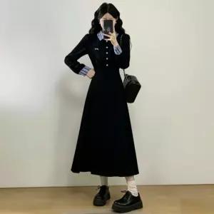 가을 겨울 여성 롱 원피스 패션 루즈핏 빅사이즈 하객룩 원피스 고급 데일리룩 셔츠 카라 오피스룩 정장 원