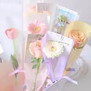 [HI8] 꽃다발 꽃 한송이 포장 포장지 비닐 50매