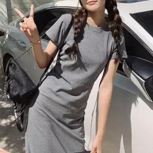 홈웨어 반팔 무지 스커트 여름 면 봄 데일리 원피스