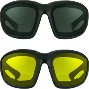 Bikershades 오토바이용 SAFETY 이중초점 선글라스 Z87 소형 및 중형 헤드 사이즈용 폼 패드 포함.