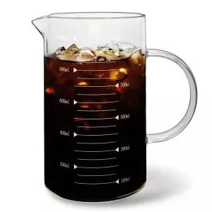 홈카페 내열유리 핸들 비커 계량컵 1000ml 대용량 계량유리컵 믹싱컵 원두커피드립 조리도구