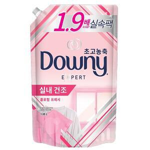 [다우니] 엑스퍼트 플로럴 프레쉬 실내 건조 핑크 리필 1.35L