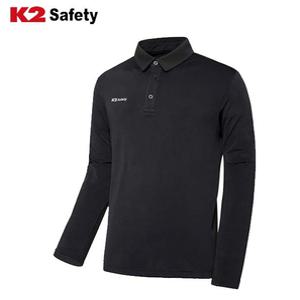 티셔츠 K2 safety TS-F2201 카라넥 긴팔 기모티셔츠 스판 추동 방한 오피스 근무복 워크웨어