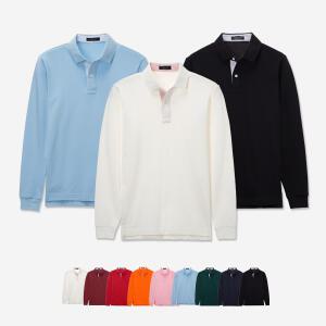 무지 긴팔 40수 연사 배색 PK 카라티셔츠 9컬러 XS-XXL 남녀공용