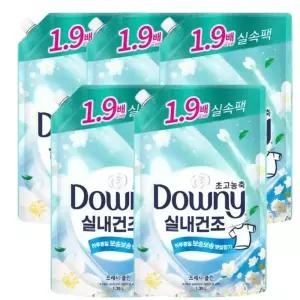 다우니 섬유유연제 엑스퍼트 실내건조 프레시 클린 리필 1.35L 5개