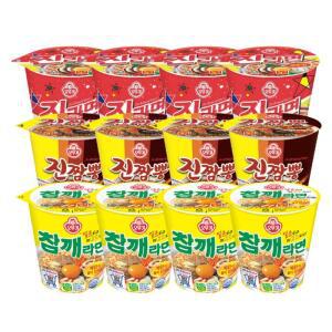 컵라면 소컵 3종 혼합 / 진라면매운맛 4 + 참깨라면 4 + 진짬뽕 4 / 총 12개