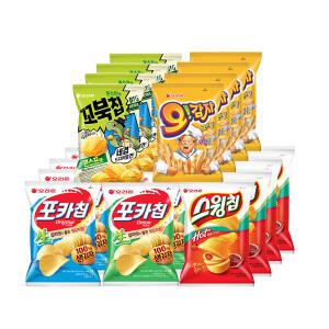 오리온 MINI 포카칩 오리지널 30g+어니언 30g+오감자그라탕 30g+꼬북칩 30g+스윙칩 30gx각6개(총30개)
