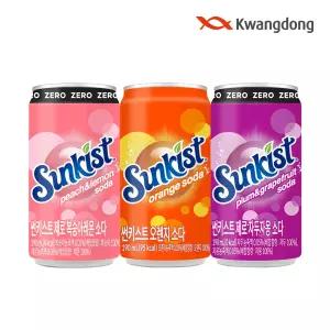 [본사직영] 썬키스트 소다 190ml 30캔 3종 택 1 / 제로자두자몽 제로복숭아레몬 오렌지
