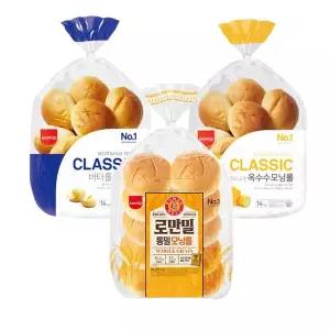 삼립 아침대용 모닝롤 3종 4봉 택(로만밀/버터롤/옥수수)